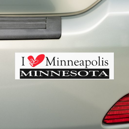 I Love Minneapolis Minnesota Bumpersticker (Op auto)