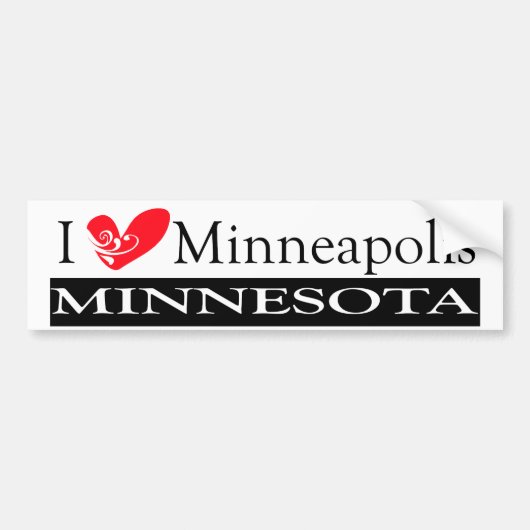 I Love Minneapolis Minnesota Bumpersticker (Voorkant)