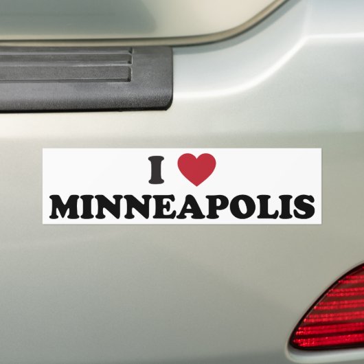 I Love Minneapolis Minnesota Bumpersticker (Op auto)