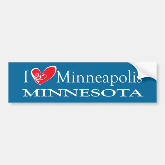 I Love Minneapolis Minnesota Bumpersticker (Voorkant)