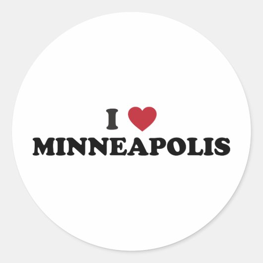 I Love Minneapolis Minnesota Ronde Sticker (Voorkant)