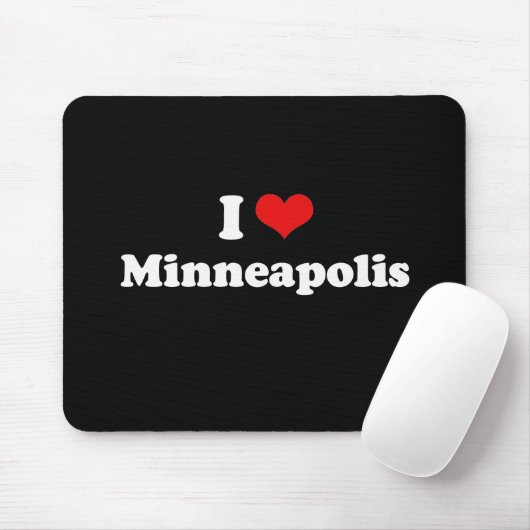 I Love Minneapolis Tshirt White Tshirt Muismat (Met muis)