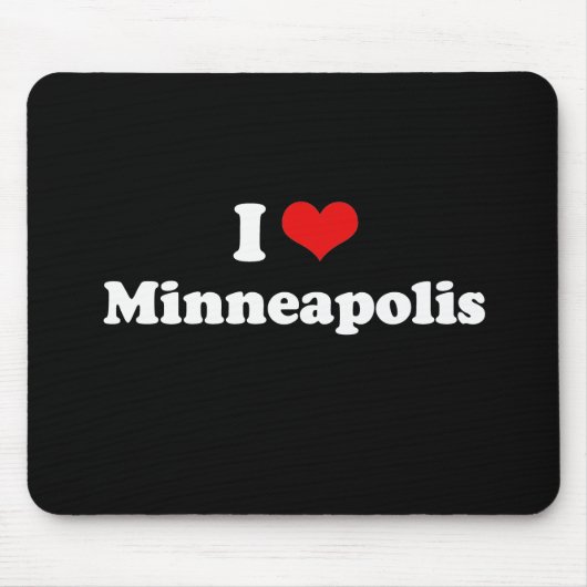 I Love Minneapolis Tshirt White Tshirt Muismat (Voorkant)