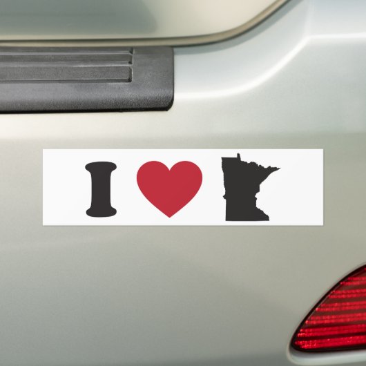 I Love Minnesota Bumpersticker (Op auto)