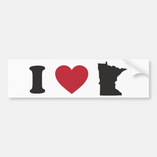 I Love Minnesota Bumpersticker (Voorkant)