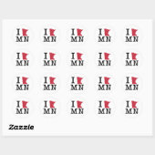 I Love Minnesota Ronde Sticker (Vel)