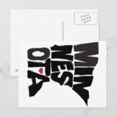 I Love Minnesota State Map Art Briefkaart (Voorkant / Achterkant)