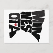 I Love Minnesota State Map Art Briefkaart (Voorkant)