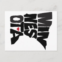 I Love Minnesota State Map Art Briefkaart