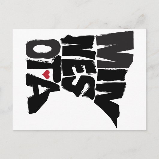 I Love Minnesota State Map Art Briefkaart (Voorkant)