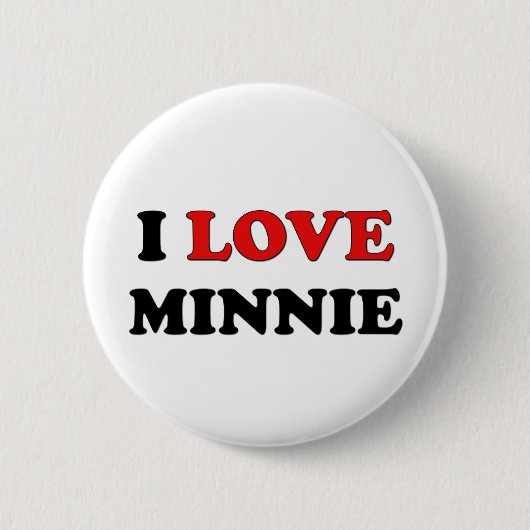 I Love Minnie Ronde Button 5,7 Cm (Voorkant)