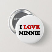I Love Minnie Ronde Button 5,7 Cm (Voorkant /achterkant)