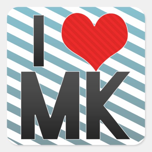 I Love MK Vierkante Sticker (Voorkant)