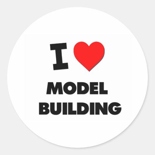 I Love Model Building Ronde Sticker (Voorkant)