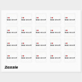 I Love Model Vliegtuig Vierkante Sticker (Vel)