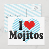 I Love Mojitos Briefkaart (Voorkant / Achterkant)