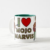 I Love Mojo Marvis Tweekleurige Koffiemok (Voorkant links)