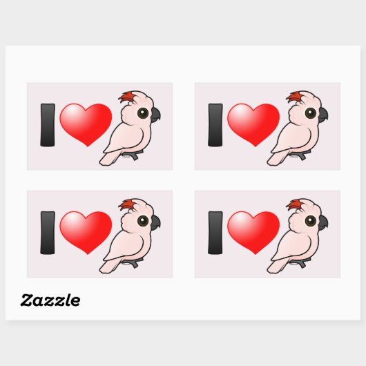 I Love Moluccan Cockatoos Rechthoekige Sticker (Vel)