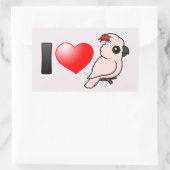 I Love Moluccan Cockatoos Rechthoekige Sticker (Tas)