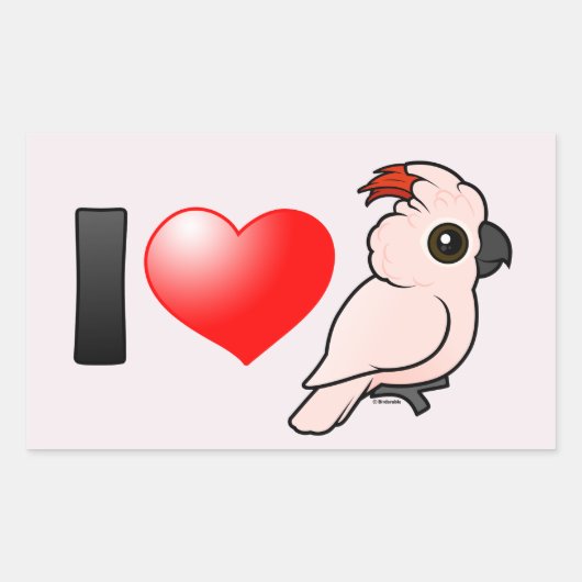 I Love Moluccan Cockatoos Rechthoekige Sticker (Voorkant)