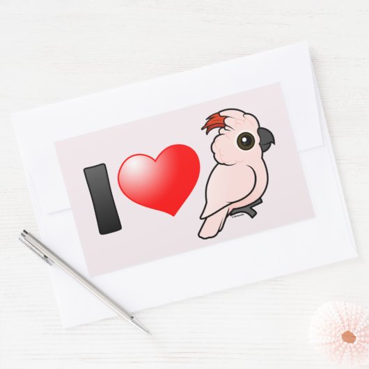 I Love Moluccan Cockatoos Rechthoekige Sticker (Envelop)