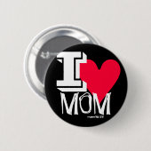 I Love MOM Artistic Mode Flare Pin-Back Button (Voorkant /achterkant)