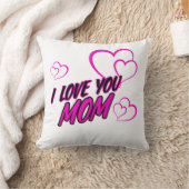 "I Love Mom" Decorative Throw Pillow - Heart Desig Kussen (Deken)
