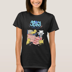 I Love Mom Distress Arts Jeans Rock Music For Fa T-shirt