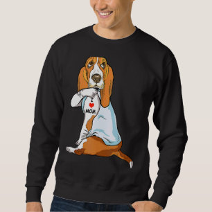 I Love Mom Tattoo Basset Hound Mom Dog Vrouwen 1 Trui