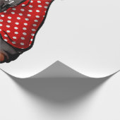 I Love Mom Tattoo Funny Dachshund Dog Wearing Band Cadeaupapier (Hoek)