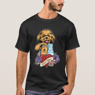I Love Mom Tattoo-ontwerp I Grappige Toy Poodle-mo T-shirt