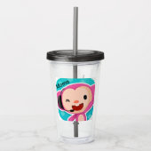 I Love Momo Monkey Acrylic Tumbler Acryl Drinkbeker (Voorkant)
