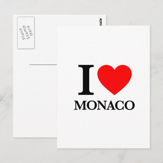 I Love Monaco Briefkaart (Voorkant / Achterkant)