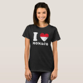 I Love Monaco Drapeau en forme de coeur Monaco 1 T-shirt (Voorkant volledig)