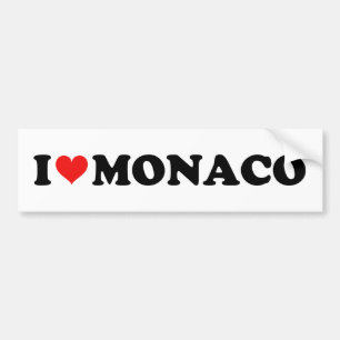 I Love Monaco Red Heart Car Bumpersticker