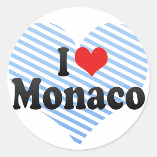 I Love Monaco Ronde Sticker (Voorkant)
