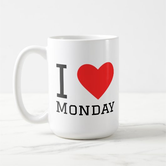 I love monday  square sticker koffiemok (Links)