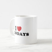 I Love Mondays Coffee Mok (Voorkant links)