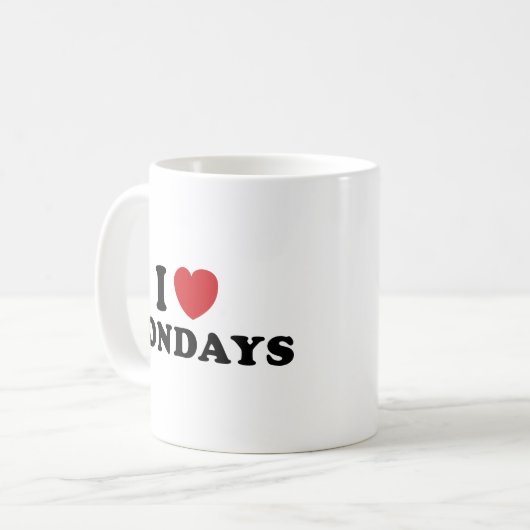I Love Mondays Coffee Mok (Voorkant links)