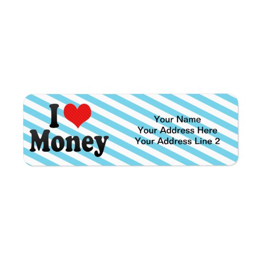 I Love Money Etiket (Voorkant)