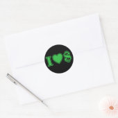 I Love Money Ronde Sticker (Envelop)