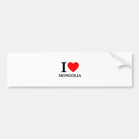 I Love Mongolia Bumpersticker (Voorkant)