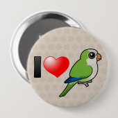 I Love Monk Parakeets Ronde Button 4,0 Cm (Voorkant /achterkant)