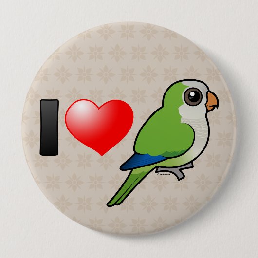I Love Monk Parakeets Ronde Button 4,0 Cm (Voorkant)