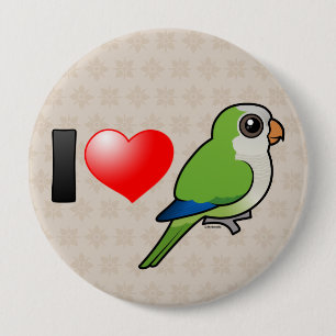 I Love Monk Parakeets Ronde Button 4,0 Cm