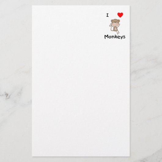 I Love Monkeys (2) Briefpapier (Voorkant)