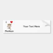 I Love Monkeys (2) Bumpersticker (Voorkant)