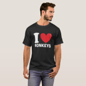 I Love Monkeys, Beste Apenliefhebber cadeau T-shirt (Voorkant volledig)