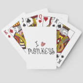 I Love Monkeys Cute Handwritten Typography Pokerkaarten (Achterkant)