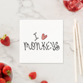 I Love Monkeys Paper Napkins Servet (Insitu)